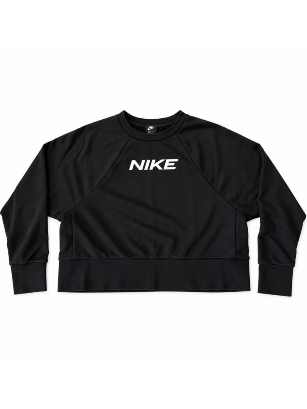 Nike Women’s Black Crewneck Sweatshirt Long Sleeve White Logo Pullover